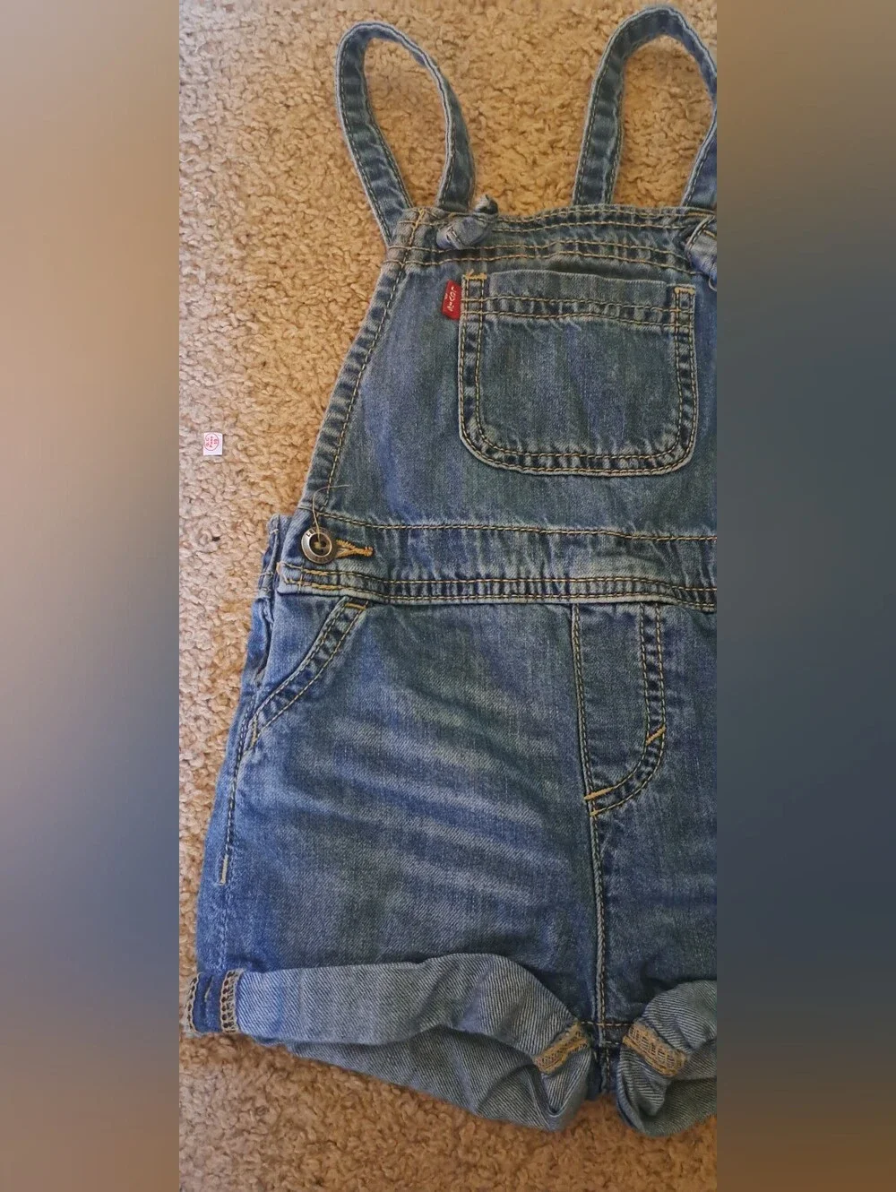 Levi's Baby Girls' Denim Overalls Shortall 24 Month Country Girl Cowgirl
